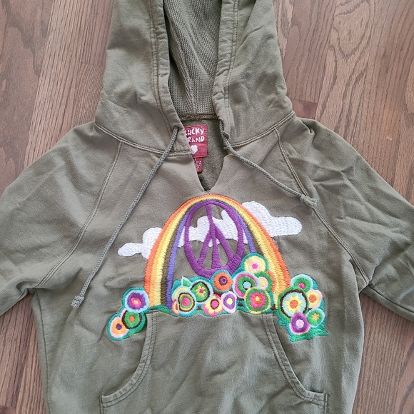 Vintage Lucky Brand Peace Hoodie - Picture 1 of 5